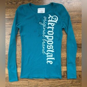 Aeropostale 2000’s Teal Long Sleeve Shirt